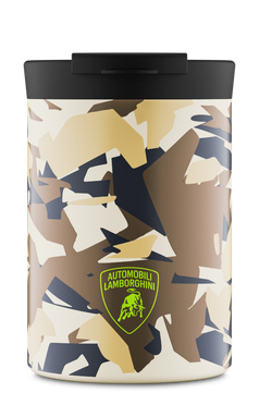Pikkukuva 1 / 3: 24Bottles Travel Tumbler Päivittäinen käyttö 350 ml Silikoni, Ruostumaton teräs Musta, Ruskea, Keltainen