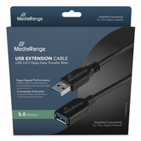 MediaRange MRCS241 USB-kabel USB 3.2 Gen 1 (3.1 Gen 1) 5 m USB A 5 Gbit/sek. Sort