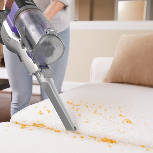 Miniatyrbild 6 av 17: Black & Decker BHFEV362DP upprättstående dammsugare och elektrisk sopborste Skaftdammsugare, 2-i-1 Batteri Torr Utan påse Aluminium, Lila 2 Ah