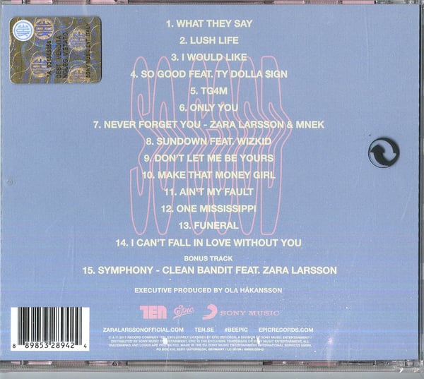 Sony Music Zara Larsson - So Good, CD Singer/Songwriter