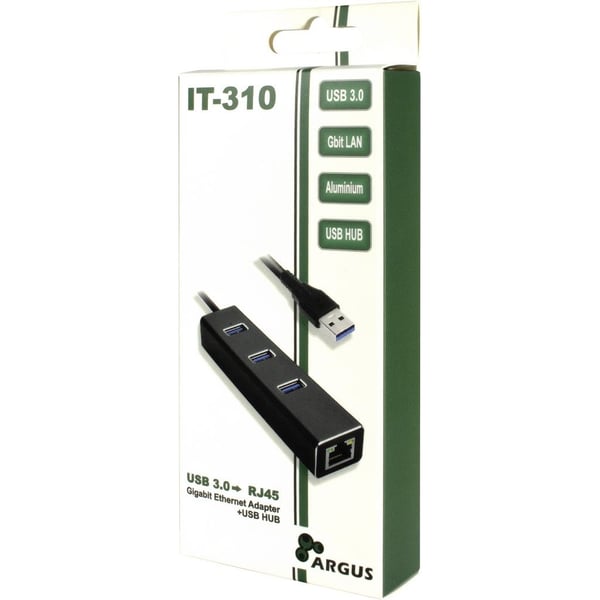 Inter-Tech ARGUS IT-310 USB 3.2 Gen 1 (3.1 Gen 1) Type-A Musta