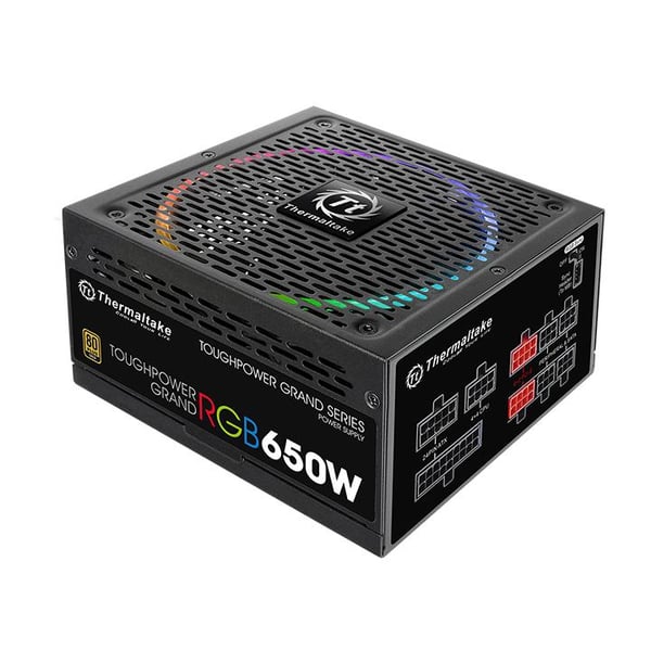 Miniatyrbillede 10 af 12: Thermaltake Toughpower Grand RGB 650W Gold (RGB Sync Edition) enhed til strømforsyning 24-pin ATX ATX Sort
