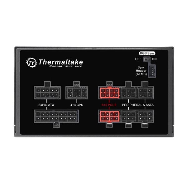 Miniatyrbillede 5 af 12: Thermaltake Toughpower Grand RGB 650W Gold (RGB Sync Edition) enhed til strømforsyning 24-pin ATX ATX Sort