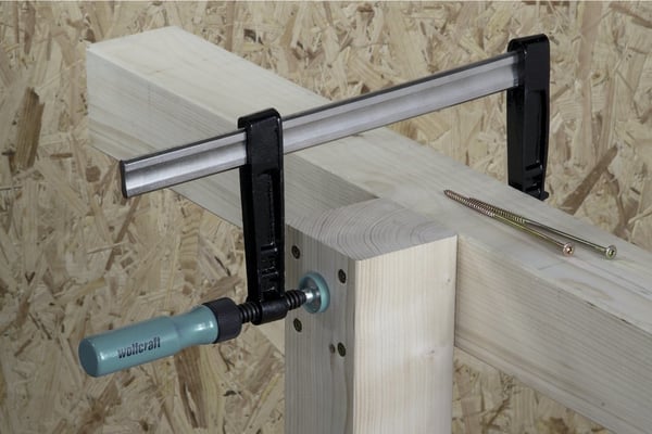 Pikkukuva 8 / 8: wolfcraft GmbH 3059000 puristin Liimapuristin (bar) 8 cm Musta, Metallinen, Turkoosi