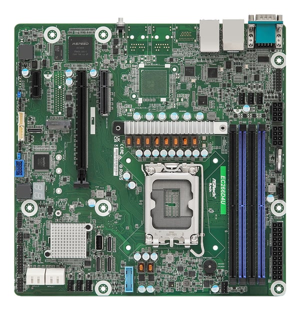 Miniatyrbillede 1 af 4: Asrock EC266D4U bundkort Intel C266 LGA 1700 micro ATX