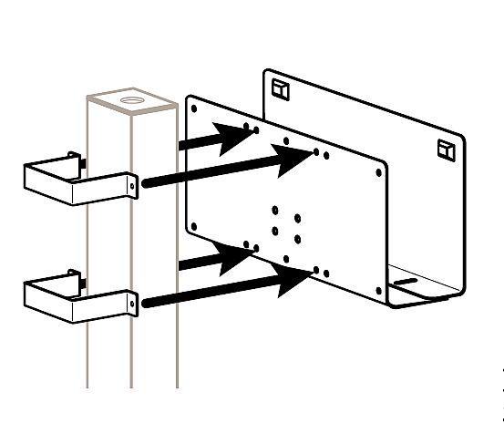 Ergotron Attachment Options 3" x 3" Post Peripheral Bracket. Grå