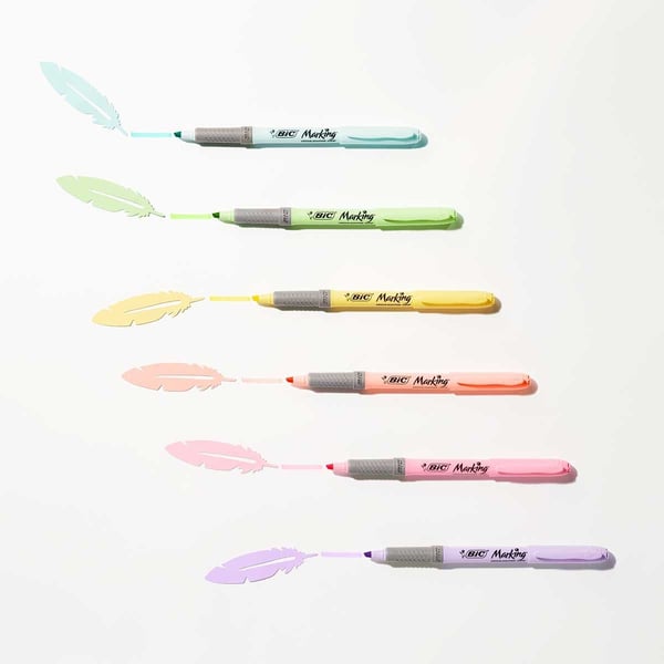 BIC 992733 märkpennor 15 styck Blå, Grön, Orange, Rosa, Lila, Gul