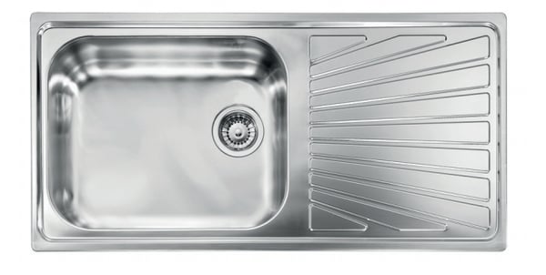 Miniatyrbillede 2 af 2: CM cometa 100 x 50 1V Skylle-monteret håndvask Rektangulær Rustfrit stål