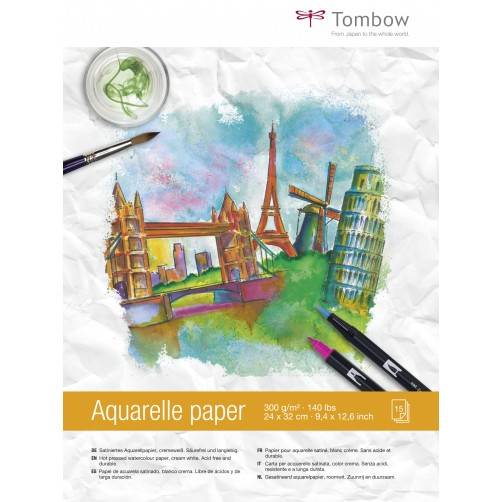 Tombow PB-AQUA målarpapper Konstpapper 15 ark Tombow PB-AQUA målarpapper Konstpapper 15 ark