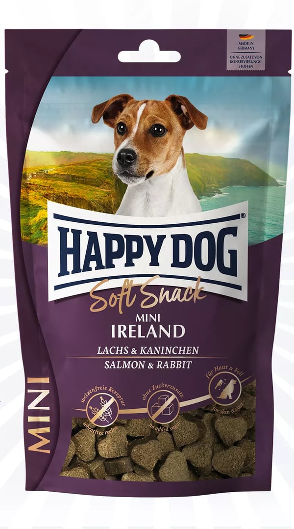 Happy Dog 61259 koiran ja kissan herkkupala Koira Välipala Jänis, Lohi 100 g