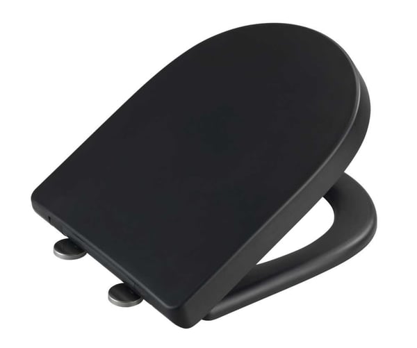 Miniatyrbild 2 av 3: WENKO 24989100 toalettsits Hård toalettsits Duroplast Svart
