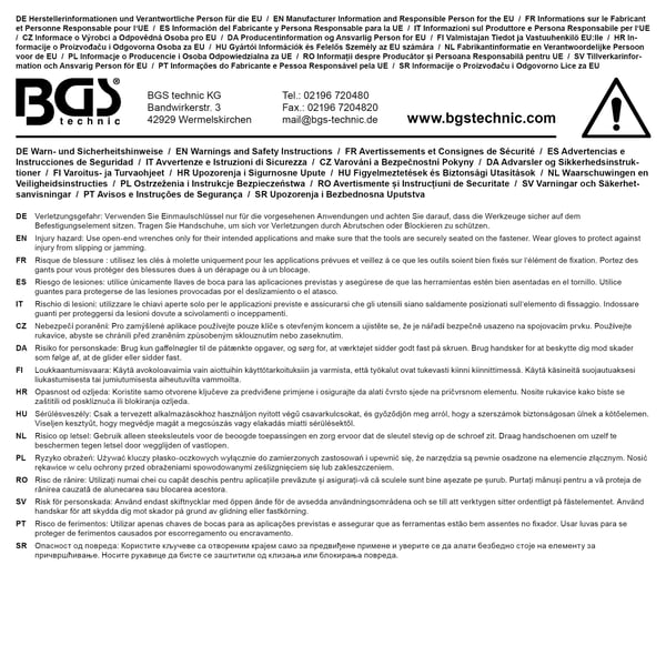 BGS technic Single Open End Spanner