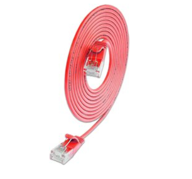 Miniatyrbild 2 av 2: SLIM Patchcords SLIM-L-UU-K6A 0.1 RD nätverkskablar Röd 0,1 m Cat6a U/UTP (UTP)
