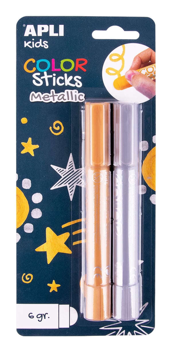 Miniatyrbild 1 av 2: APLI Kids Color Sticks Guld, Silver 2 styck