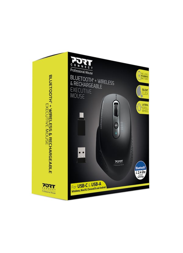 Port Designs 900716 datormöss Högerhand Trådlös RF + Bluetooth Optisk 3200 DPI