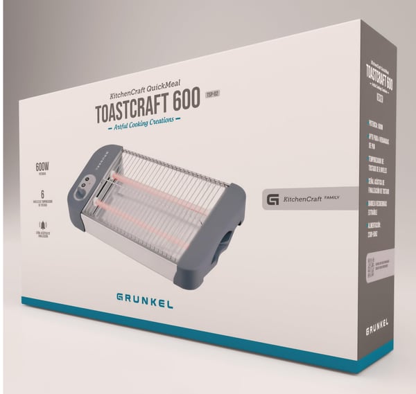 Grunkel TSP-G2 brødrister 6 4 skive(r) 600 W Grå, Rustfrit stål