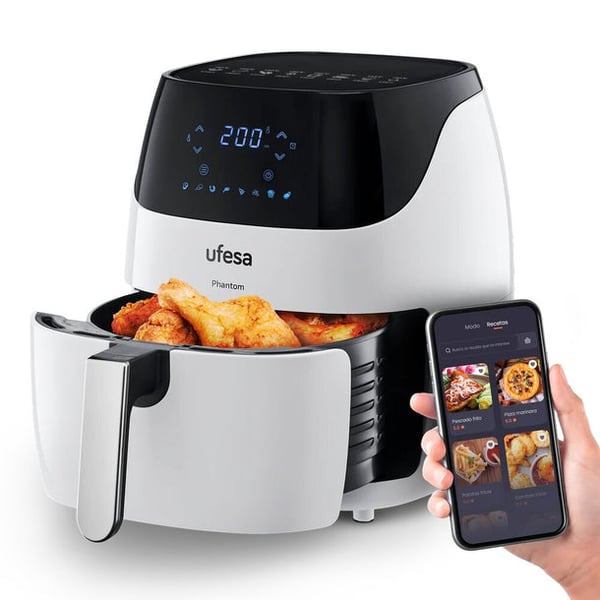 Ufesa 72805265 rasvakeitin Yksi 5 L Erillinen 1500 W Kuumakiertoilmakypsennin Valkoinen