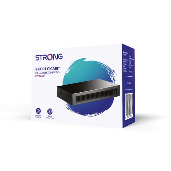 Strong SW8000M nätverksswitchar Gigabit Ethernet (10/100/1000) Svart