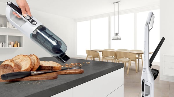 Bosch Serie 4 BBH32551 varsi-imuri & sähköharja 2-in-1-varsi-imuri Akku Kuiva Pussiton 0,4 L Metallinen, Valkoinen