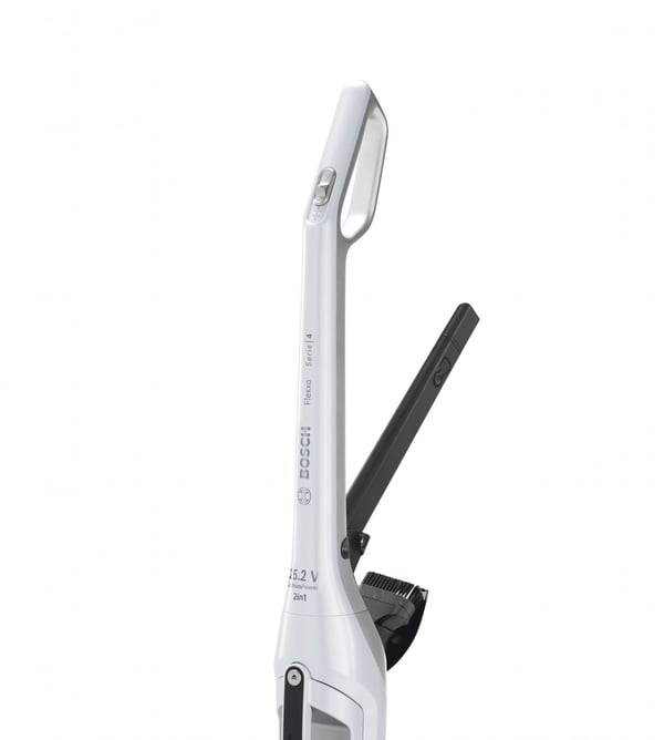 Bosch Serie 4 BBH32551 varsi-imuri & sähköharja 2-in-1-varsi-imuri Akku Kuiva Pussiton 0,4 L Metallinen, Valkoinen