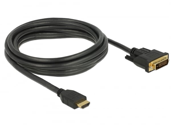 Miniatyrbild 2 av 2: DeLOCK 85655 videokabeladapter 3 m HDMI Typ A (standard) DVI Svart