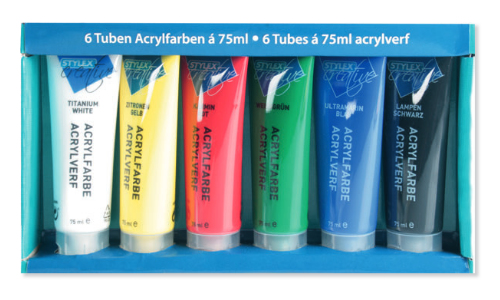 Stylex 28653 akryyliväri 75 ml Musta, Sininen, Vihreä, Punainen, Valkoinen, Keltainen Tuubi Stylex 28653 akryyliväri 75 ml Musta, Sininen, Vihreä, Punainen, Valkoinen, Keltainen Tuubi