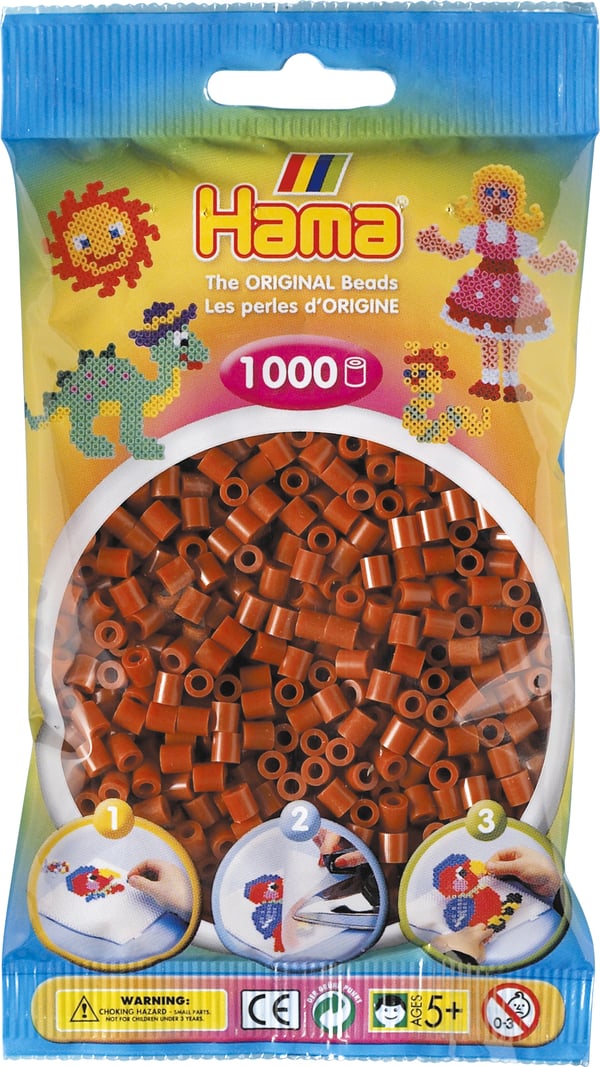 Hama Beads 207-20 perle Rørperle Brun 1000 stk