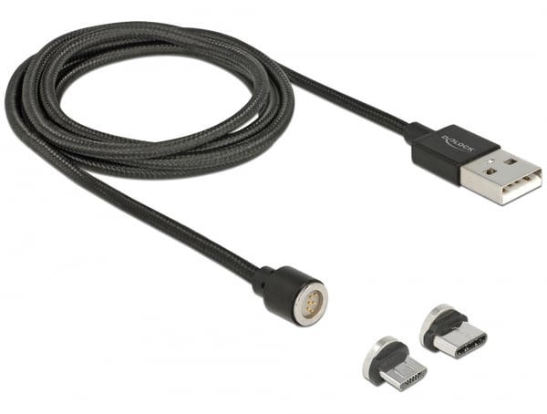 Miniatyrbillede 1 af 3: DeLOCK 85723 USB-kabel USB 2.0 1,1 m USB A USB C/Micro-USB B 0,48 Gbit/sek. Sort