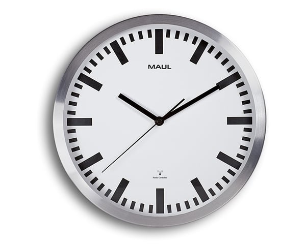 MAUL 9063308 vägg- och bordsklocka Circel Aluminium, Vit