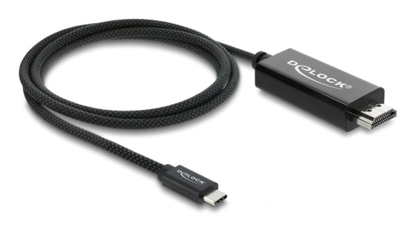 DeLOCK 81703 videokaapeli-adapteri 1 m USB Type-C HDMI Musta