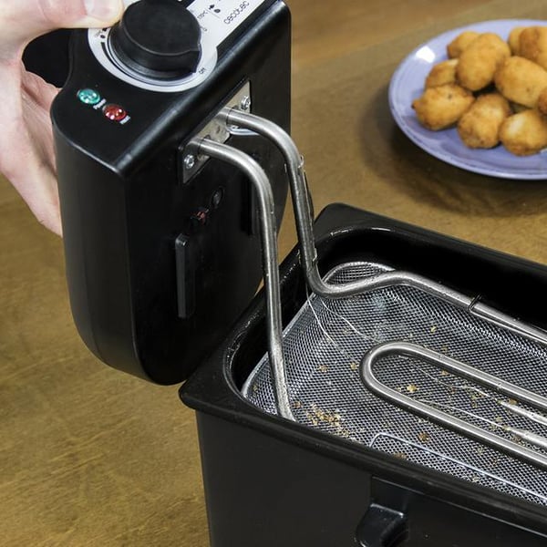 Cecotec Cleanfry Enkelt 3 L Enkeltstående 2000 W Frituregryde Sort, Rustfrit stål
