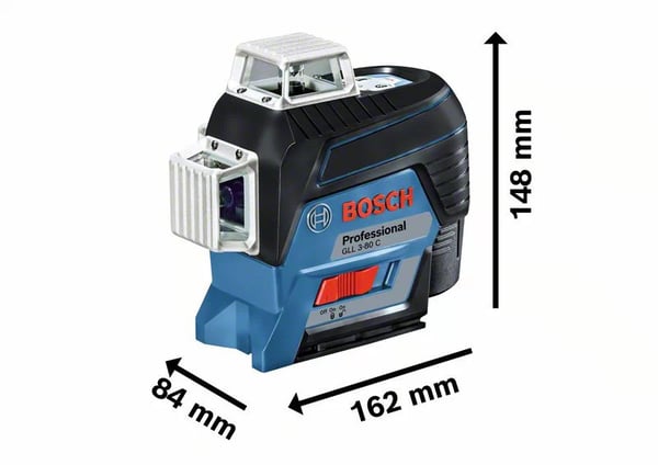 Bosch GLL 3-80 C Professional Linjalaser 30 m 630 - 650 nm (< 10 mW)