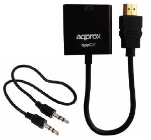 Approx appC17 HDMI Type A (Standard) VGA (D-Sub) + 3.5mm Sort