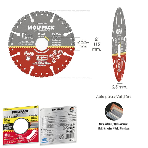 Wolfpack Disco Diamante 115 Mm Multimaterial Total X