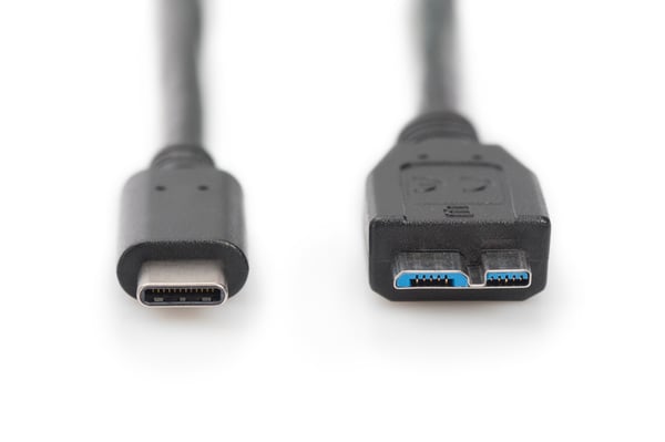 Miniatyrbillede 3 af 5: ASSMANN Electronic AK-300137-010-S USB-kabel USB 3.2 Gen 1 (3.1 Gen 1) 1 m USB C Micro-USB B 5 Gbit/sek. Sort