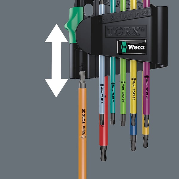 Miniatyrbillede 9 af 9: Wera 967/9 TX BO MULTICOLOUR 1 SB / WERA UNBRAKONØGLESÆT 05073599001