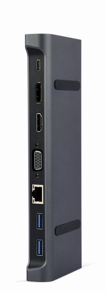 Gembird A-CM-COMBO9-02 kannettavien tietokoneiden telakka ja porttitoistin Langallinen USB 3.2 Gen 1 (3.1 Gen 1) Type-C Harmaa