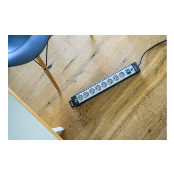Miniatyrbillede 2 af 10: Brennenstuhl 1951580101 Regleta, 230 V, Negro y Gris Claro, 49 cm stikdåse 5 m 8 AC stikkontakt(er) Indendørs Sort, Lysegrøn