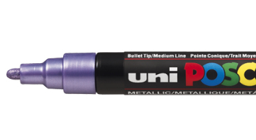 Miniatyrbillede 2 af 2: POSCA PC5M VTM speedmarker 1 stk Fin spids Metallisk violet