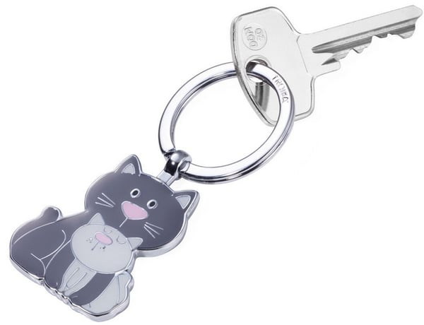 TROIKA Cat & Kitty Nyckelring Grå