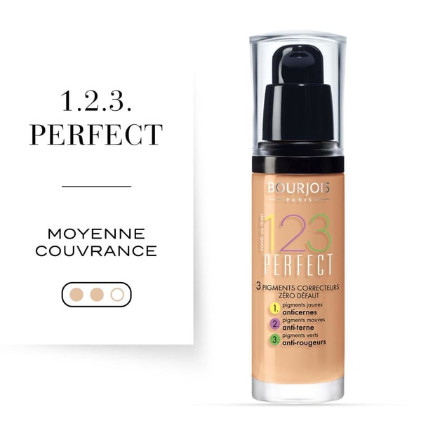 Bourjois 123 Perfect 30 ml Pumppupullo Nestemäinen 55 Dark Beige
