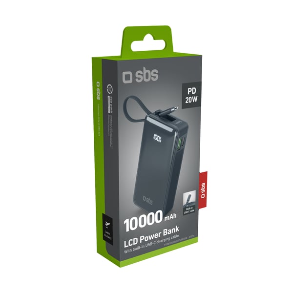 Miniatyrbild 2 av 4: SBS TTBB10000LCDTCPD20B basstationer 10000 mAh Blå