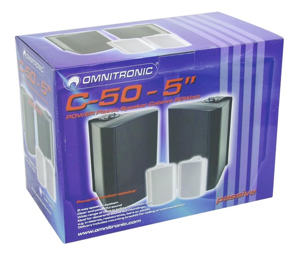 Omnitronic 11036714 högtalare 2-vägs Svart Kabel 40 W