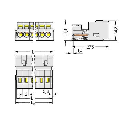 Miniatyrbillede 2 af 2: Wago 721-603 termisk blok 3P Grå