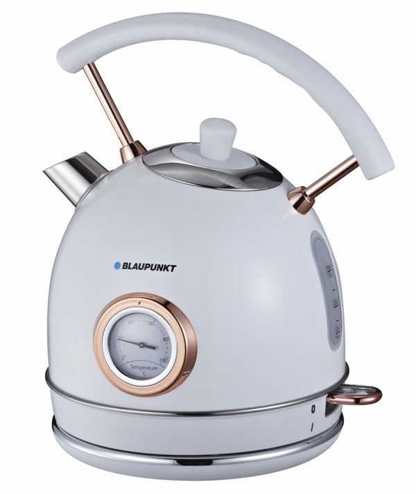 Blaupunkt EKS802WH vattenkokare 1,8 l 3000 W Guld, Vit Blaupunkt EKS802WH vattenkokare 1,8 l 3000 W Guld, Vit