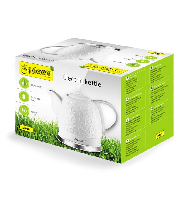 Miniatyrbild 3 av 5: Feel Maestro MR071 vattenkokare 1 l 1200 W Vit