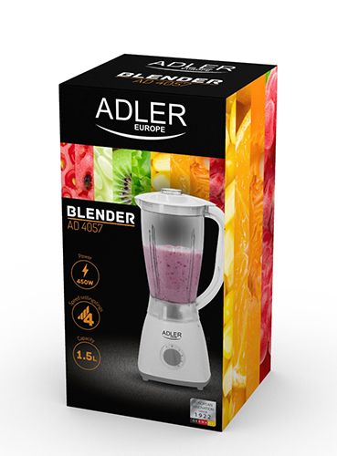 Miniatyrbillede 2 af 5: Adler AD 4057 blender Nedsænkning blender 450 W Grå, Transparent, Hvid
