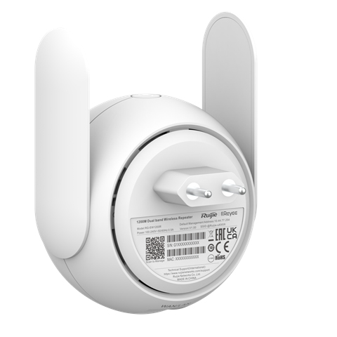 Ruijie Networks RG-EW1200R mesh Wi-Fi-system Dual-band (2,4 GHz / 5 GHz) Wi-Fi 5 (802.11ac) Hvid 1 Ekstern