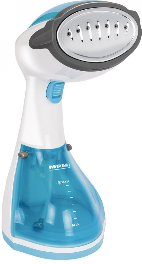 Miniatyrbillede 1 af 4: MPM MZP-01 Dampstrygejern Rustfri strygesål 1200 W Blå, Satin stål, Transparent, Hvid