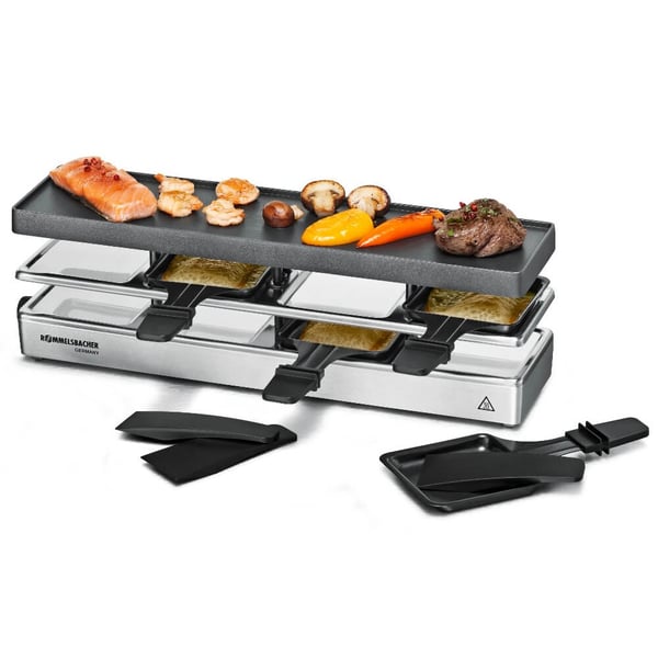 Miniatyrbillede 1 af 4: Rommelsbacher RC 800 raclette grill 4 person(er) 795 W Sort, Sølv